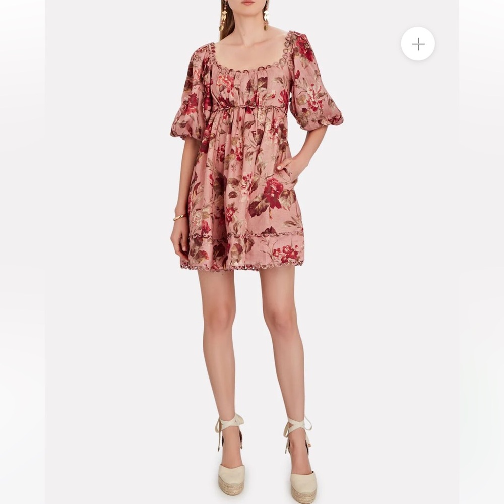 Zimmermann Cassia Floral Linen Mini Dress
